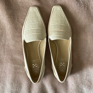 Vince Camuto Cream Leather Loafers